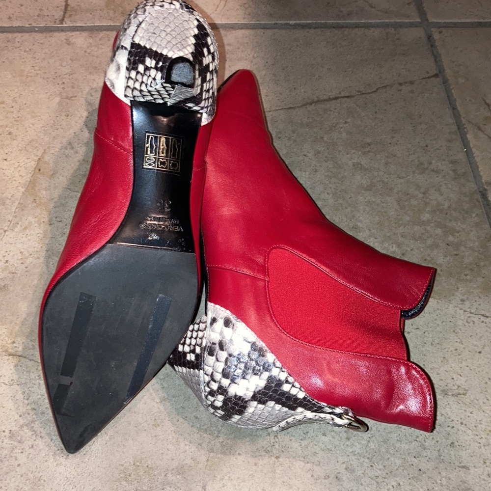 Diane B Fabulous Red Ankle Boots Size 36 - Picture 8 of 9